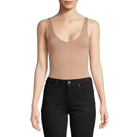 bassike Tops - Bassike Womens Small Scoopneck Bodysuit  Tank Top Nude